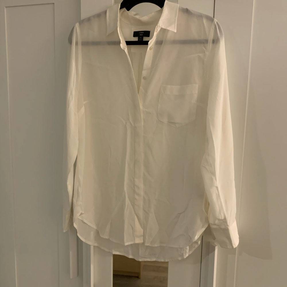 J crew 100% silk button down